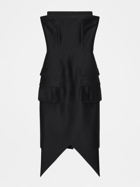 SHUSHU/TONG Strapless Triangular Hem Midi Dress