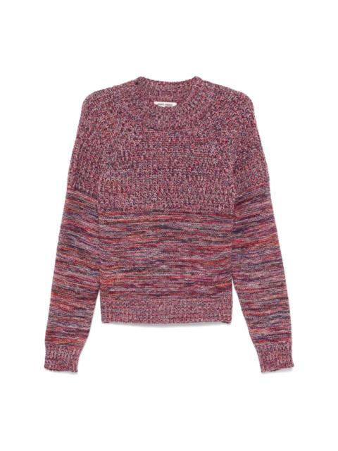 HENRIK VIBSKOV SIX END KNIT JUMPER - MAGENTA NAVY ORANGE SQUARE