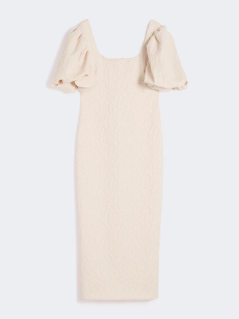 Max Mara QUIZ Long jacquard cloque dress - POWDER