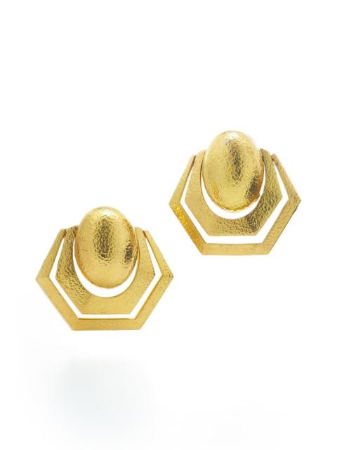 DAVID WEBB Hammered Swing Earrings