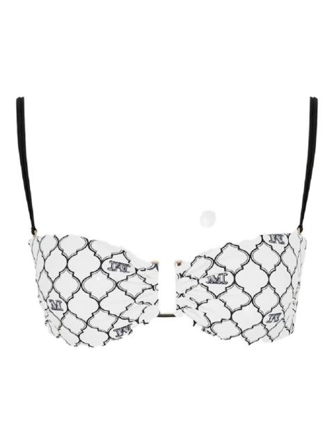 Max Mara Alicia monogram-ruffled bandeau bikini top