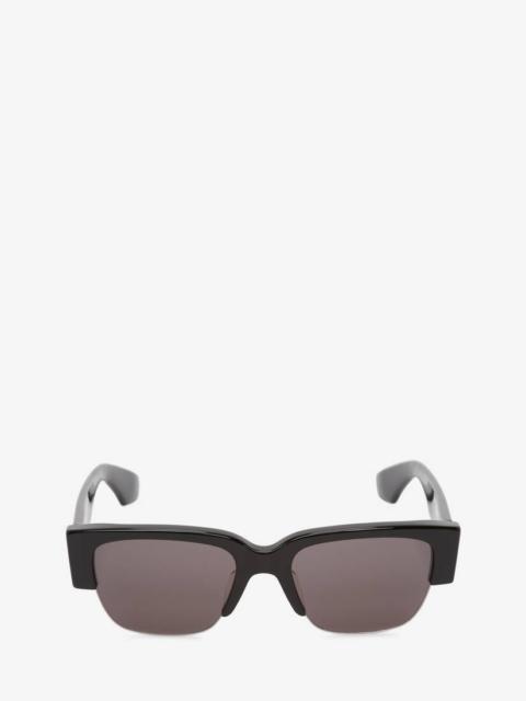 Alexander McQueen McQueen Graffiti Square Sunglasses in Black/smoke