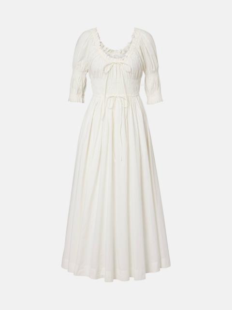 DÔEN Shirred cotton midi dress