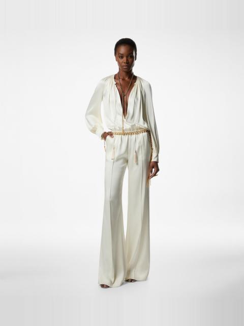 TOM FORD LONG SLEEVE GATHERED JUMPSUIT