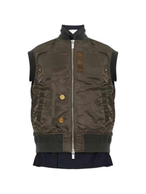 sacai layered hybrid vest
