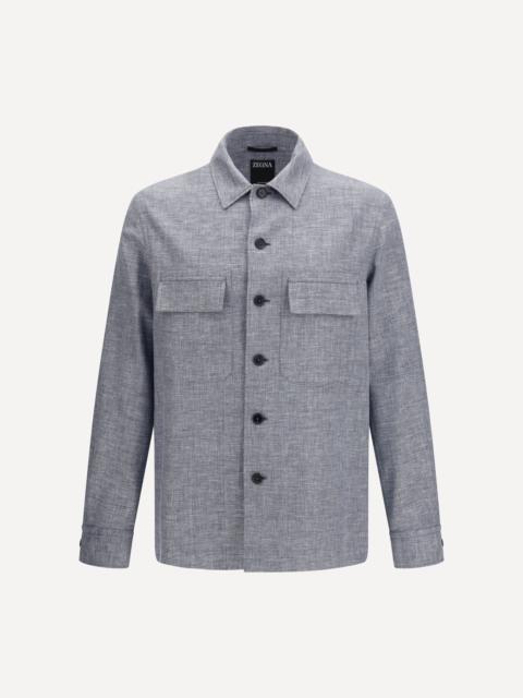 ZEGNA Crossover Shirt Jacket in linen wool and silk