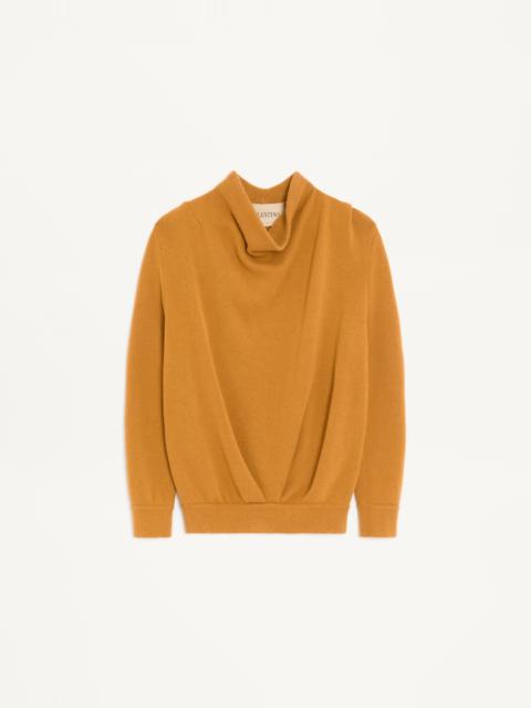 Valentino VALENTINO CASHMERE SWEATER WITH DRAPED HIGH COLLAR