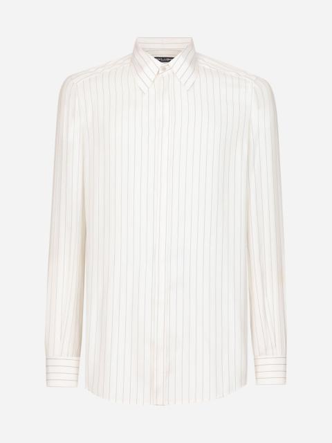 Dolce & Gabbana Striped poplin Martini-fit shirt