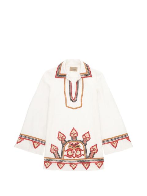 FORTELA embroidered trapeze dress