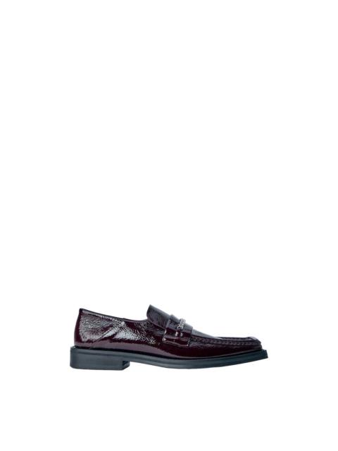 Martine Rose MARTINE ROSE Red Fold Back Square Toe Loafers New & Authenti