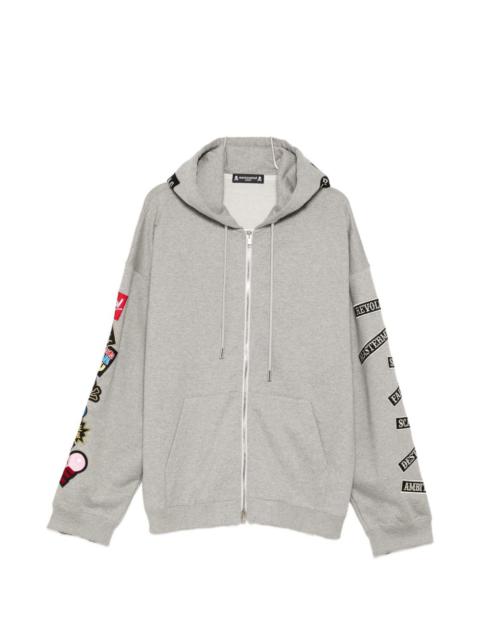 mastermind JAPAN slogan-patch hoodie