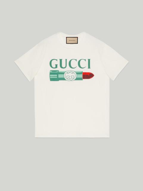 GUCCI Gucci lipstick print print cotton T-shirt
