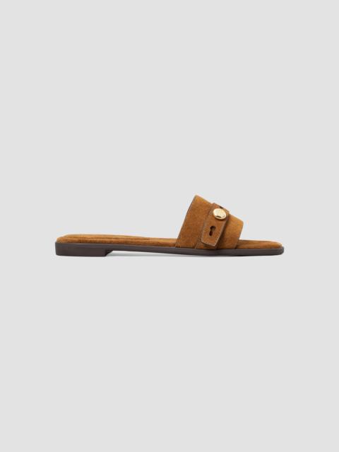 TORY BURCH Women's Romy Suede Flat Sandals - Caramel