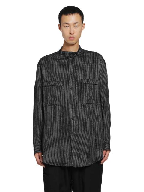 Yohji Yamamoto Stripe Stand Collar Blouse