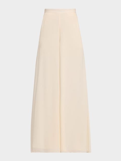 LAPOINTE High-Rise Georgette Wide-Leg Pants