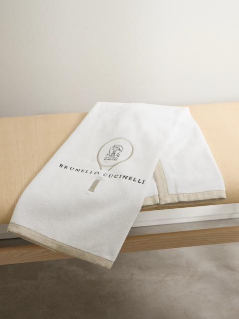 Brunello Cucinelli Linen-trimmed Embroidered Cotton-terry Towel