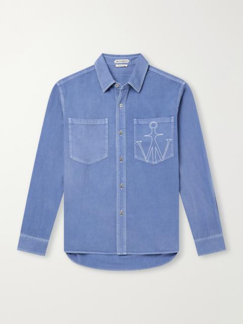 JW Anderson Logo-Embroidered Cotton-Twill Shirt