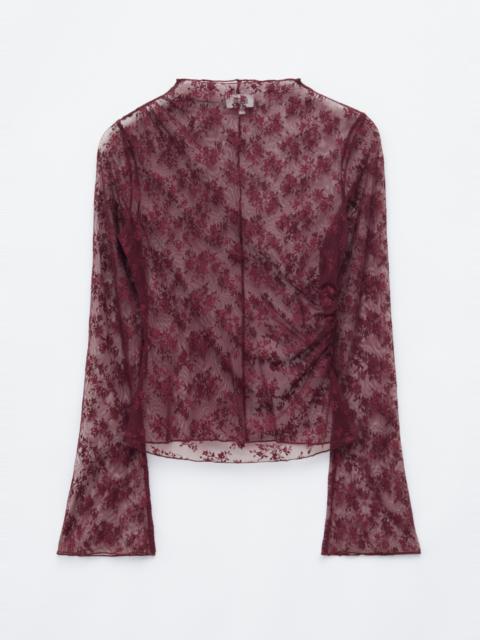& Other Stories Mock-Neck Lace Top