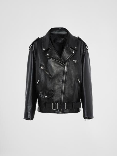 Nappa leather biker jacket