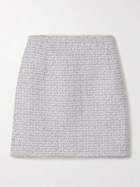 Alessandra Rich Sequin-embellished metallic tweed mini skirt