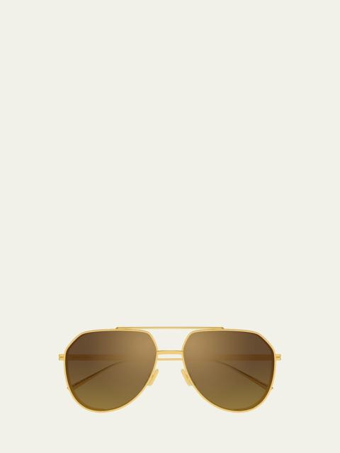 Bottega Veneta Ribbon 60mm Metal Aviator Sunglasses