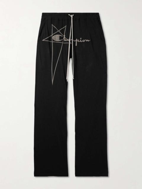 + Champion Dietrich Straight-Leg Logo-Embroidered Cotton-Jersey Sweatpants