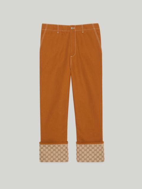 Canvas pant with Interlocking G patch