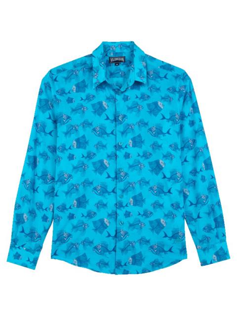 Vilebrequin Unisex Cotton Voile Summer Shirt 2018 Prehistoric Fish