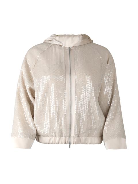 PESERICO Embroidered Zip Up Jacket