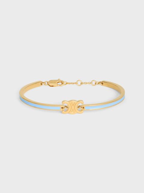 CELINE Triomphe Articulated Bracelet in Enamel and Brass with Gold Finish