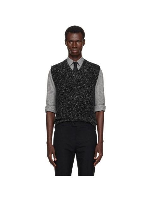 ERNEST W. BAKER Black & Off-White Tweed Vest