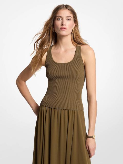 MICHAEL KORS Ribbed Scoop Neck Tank Top