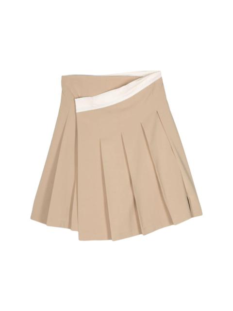 pleat-detail wrap skirt