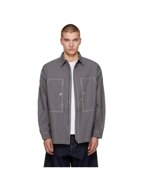 Comme des Garçons Homme Gray Check Triple Layers Laminated Shirt