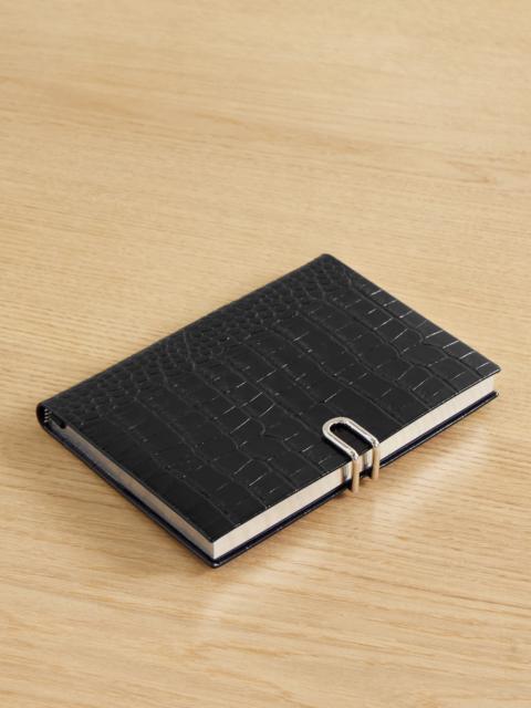 Smythson Mara Croc-effect Leather Notebook