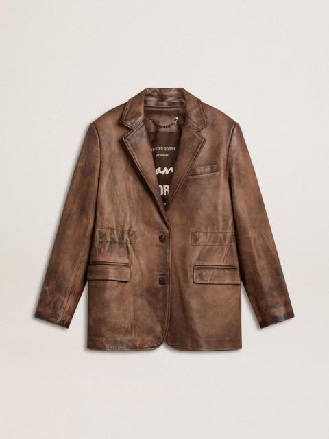 Golden Goose Women's brown leather jacket