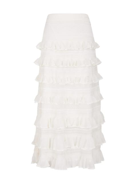 Zimmermann KALEIDOSCOPE RUFFLE MIDI SKIRT