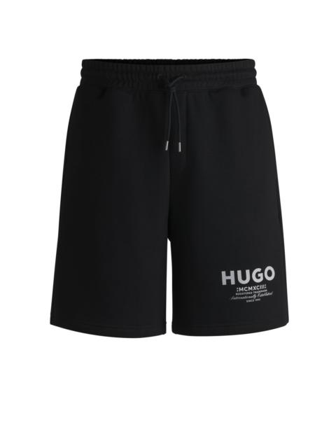 HUGO LOOSE-FIT SHORTS IN COTTON TERRY WITH LOGO PRINT