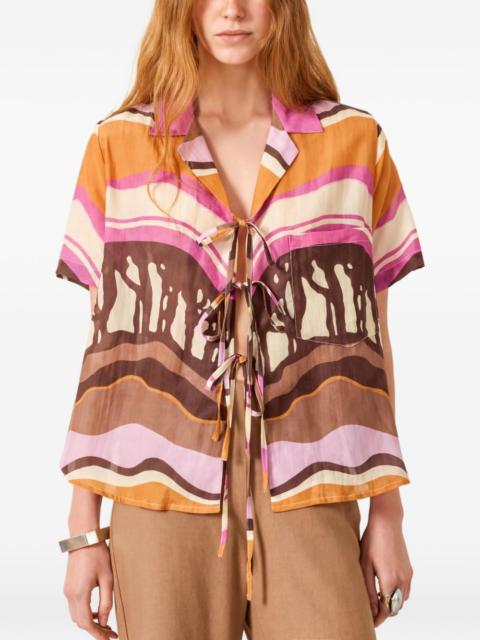 ALIX OF BOHEMIA abstract-print tie-fastening shirt