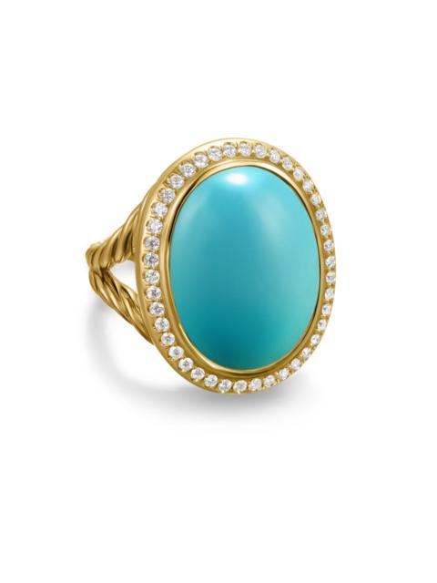 DAVID YURMAN Women's Albion Oval Ring in 18K Yellow Gold - Turquoise