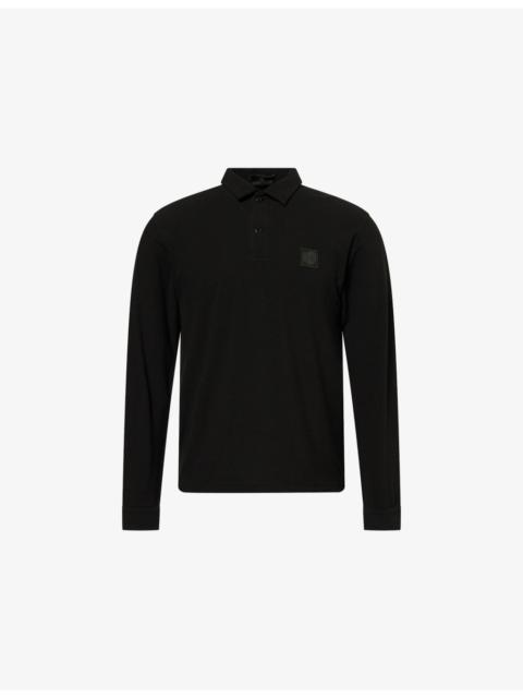Stone Island Brand-Patch Ghost Jersey Crepe Polo Shirt