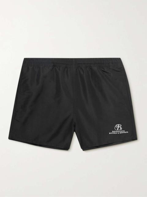 BALENCIAGA Short-Length Logo-Embroidered Swim Shorts