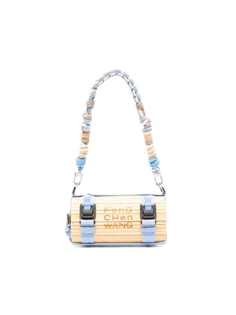 FENG CHEN WANG logo-engraved woven-strap clutch bag