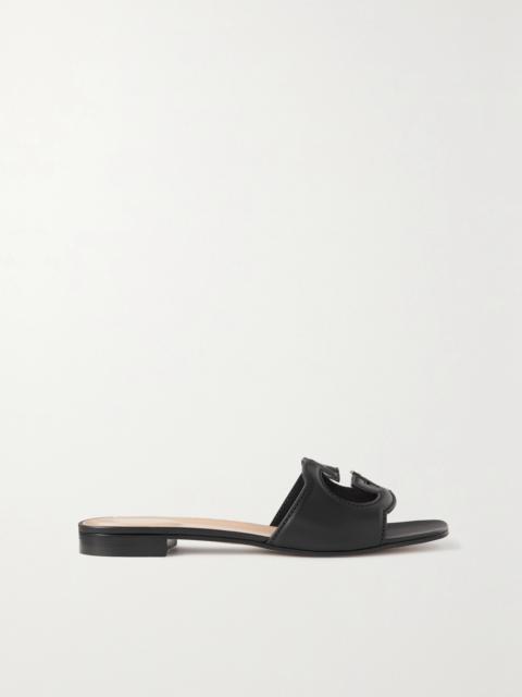 GUCCI Cutout Leather Slides