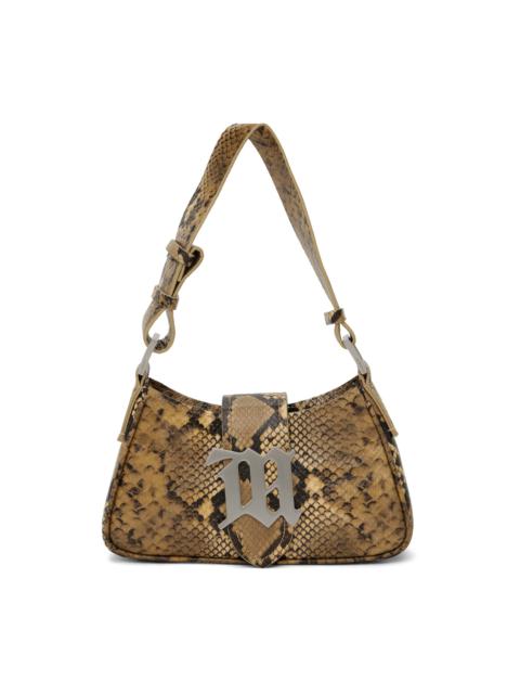 Beige Small Snake-Embossed Bag