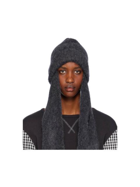 OPEN YY Black Jersey Earflap Beanie | REVERSIBLE