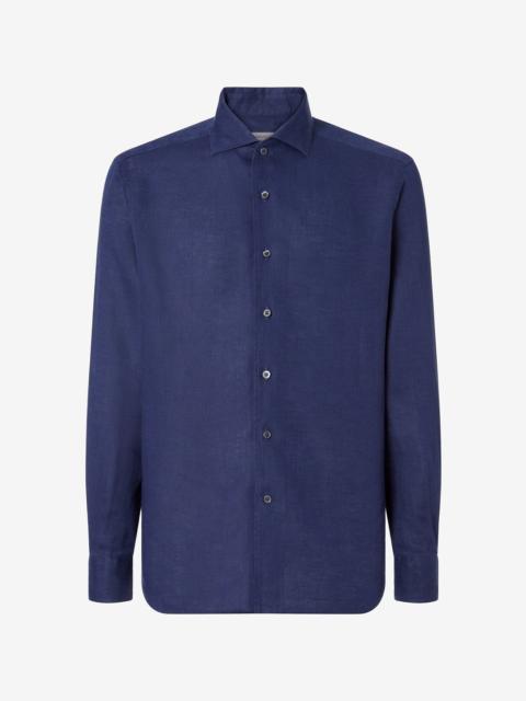 CORNELIANI Blue pure linen shirt