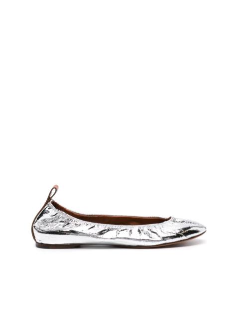 Lanvin patent-finish leather ballerina shoes