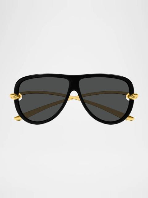 Bottega Veneta Knot 61MM Aviator Sunglasses