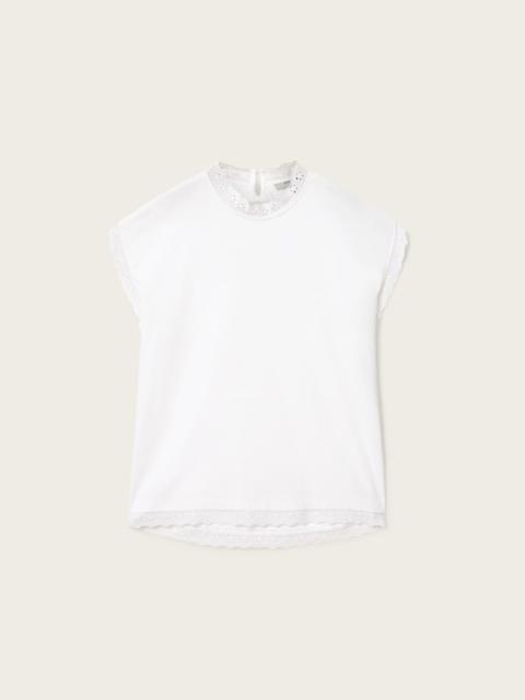 ALLSAINTS LELE LACE TRIM COTTON TANK TOP